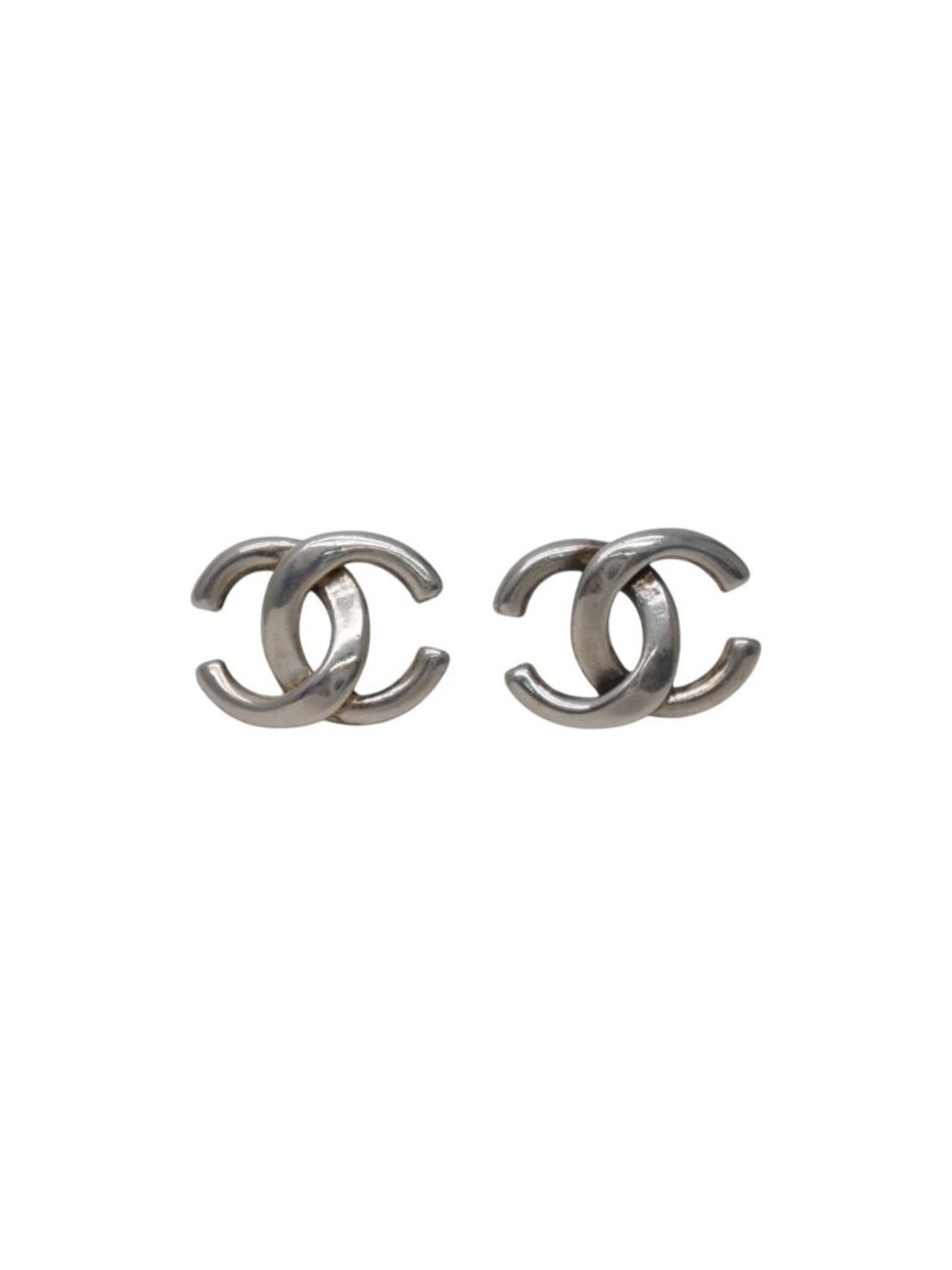 Chanel CC Logo Earrings Silver Color 01